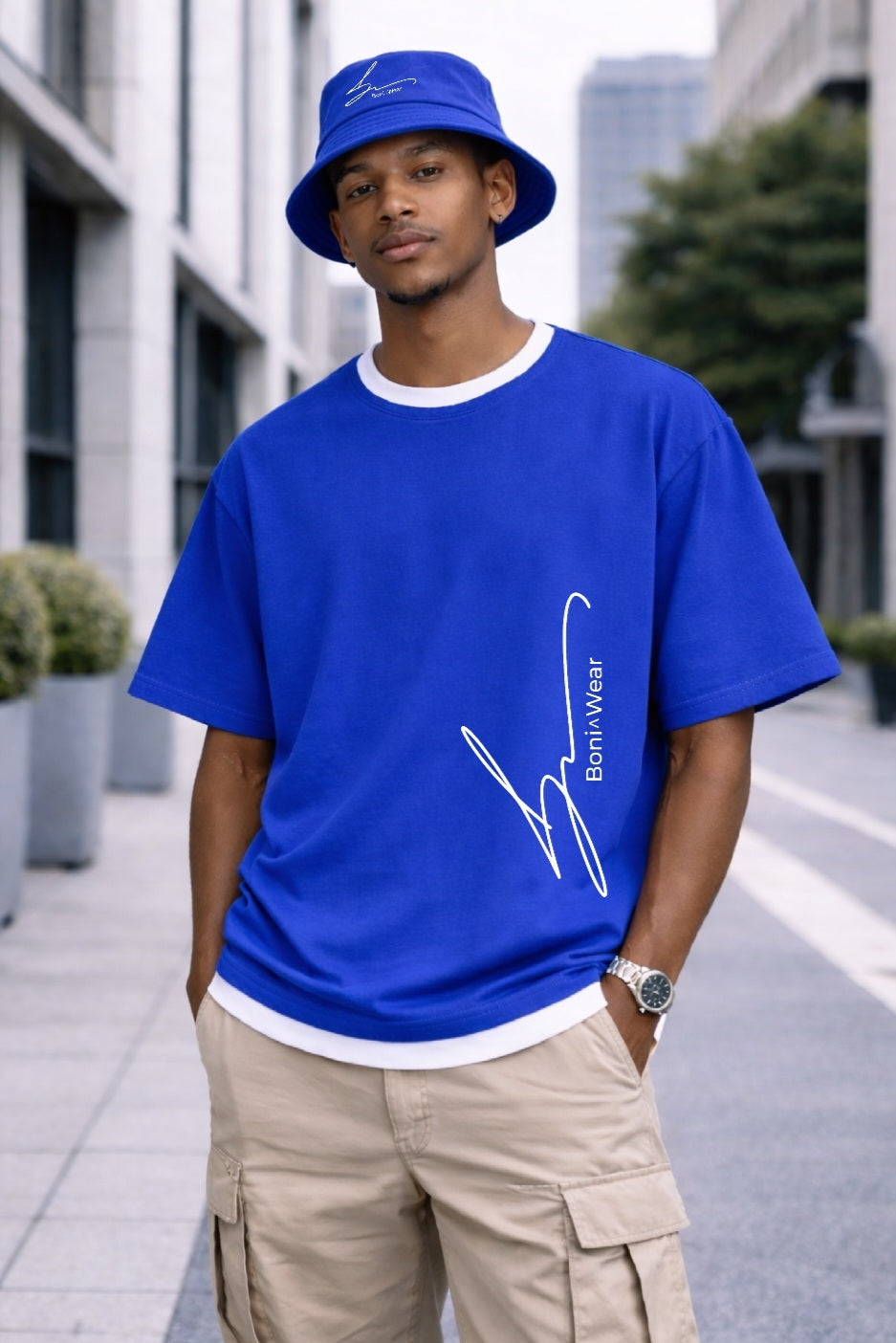 Men's Script/Classic Ensemble - Boxy Ringer Tee & Bucket Hat