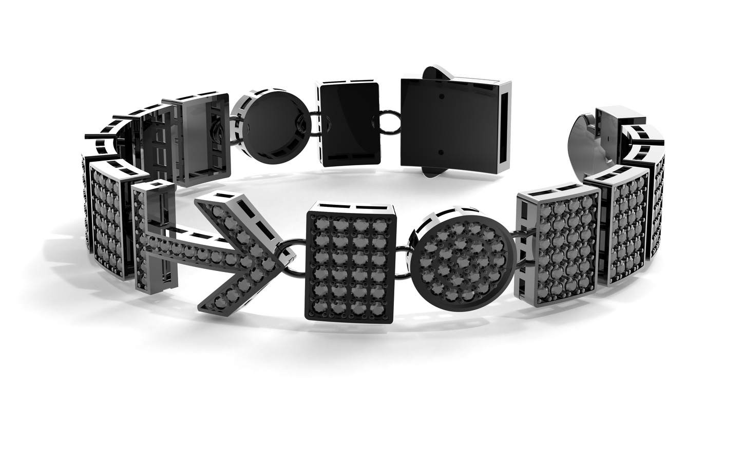 Black rhodium Black stones