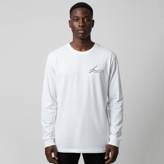 African American male wearing Boniwear long sleeve crew neck