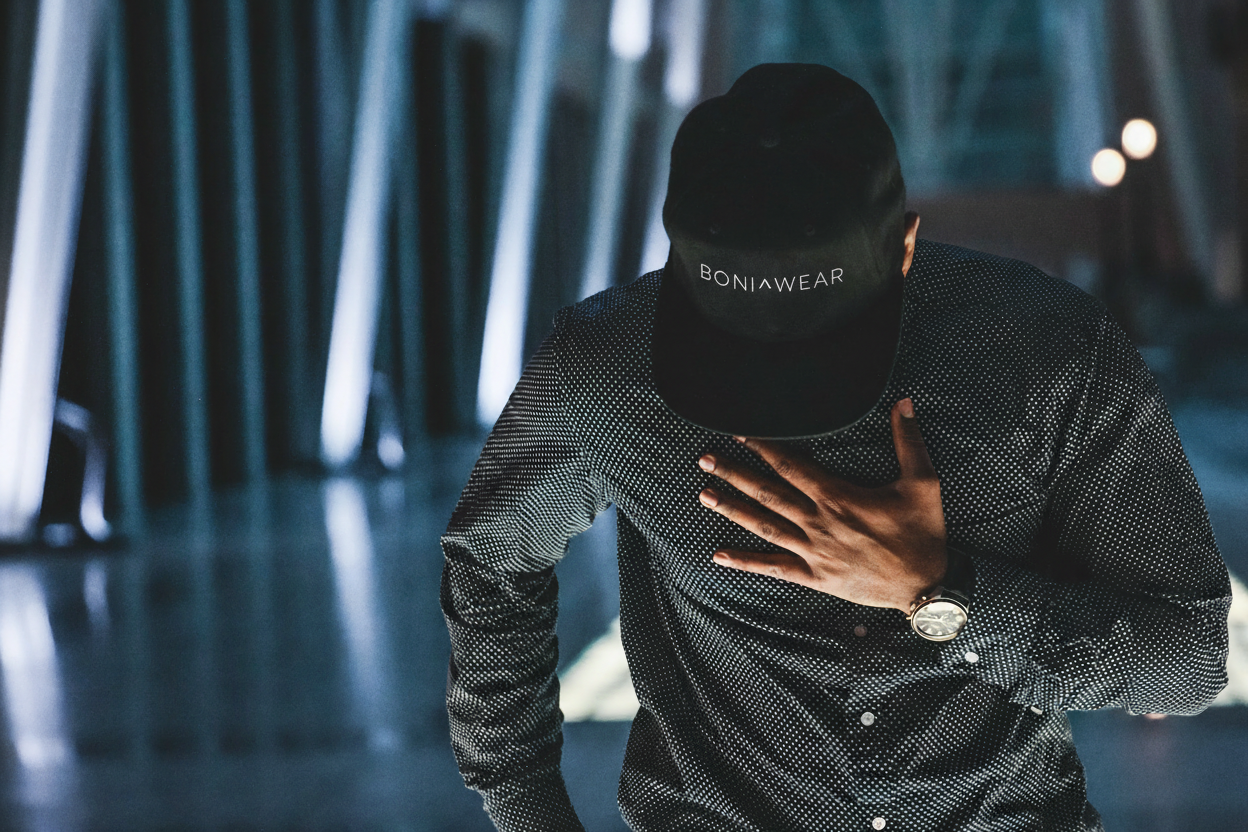 Baseball cap with white BONI^WEAR logo