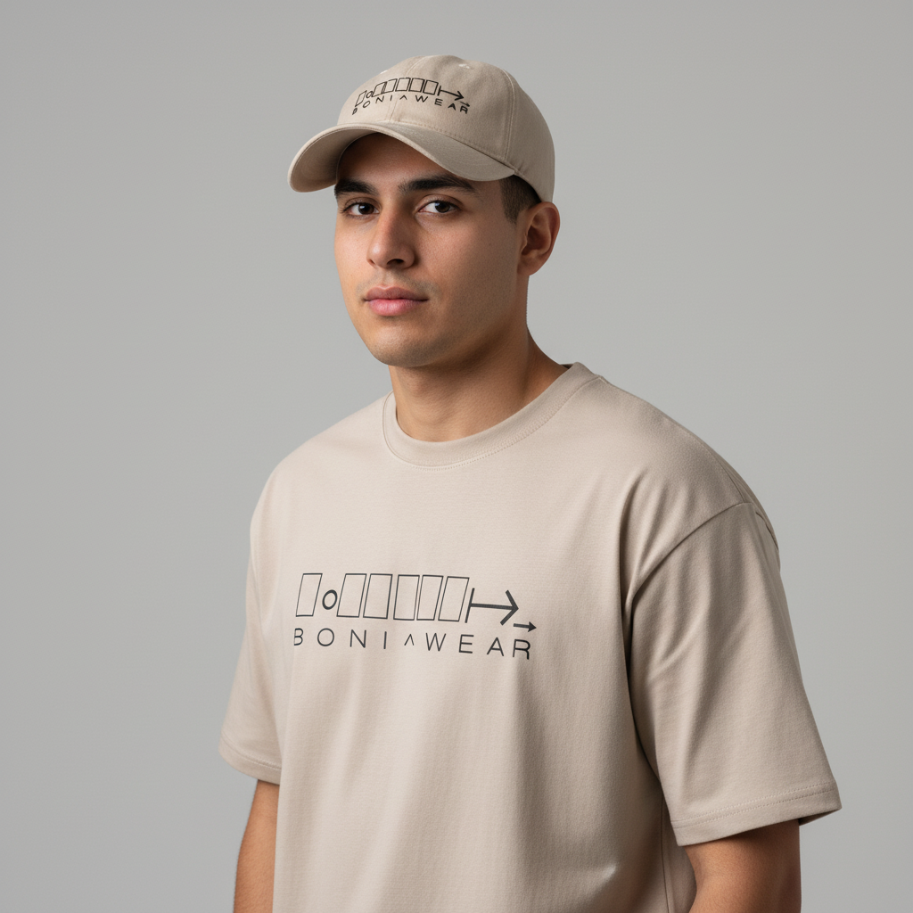 Beige bulky fit crew neck set