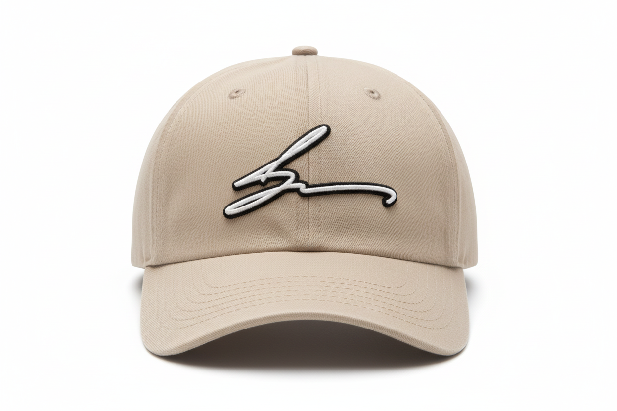 Beige Cap - White Logo