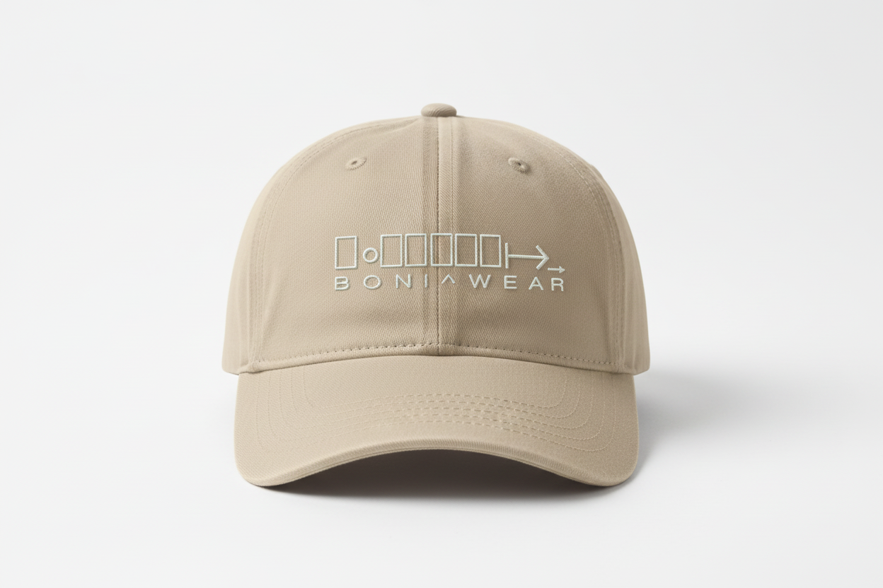 Beige Cap - White Logo