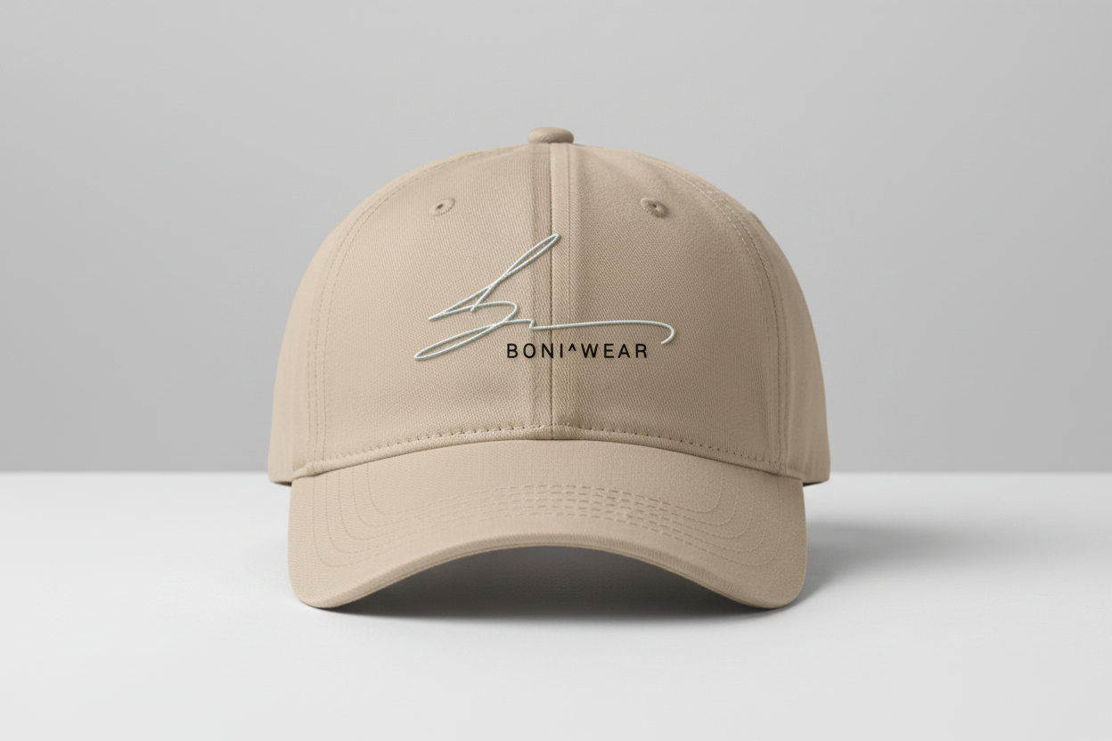 Beige Cap - White Logo