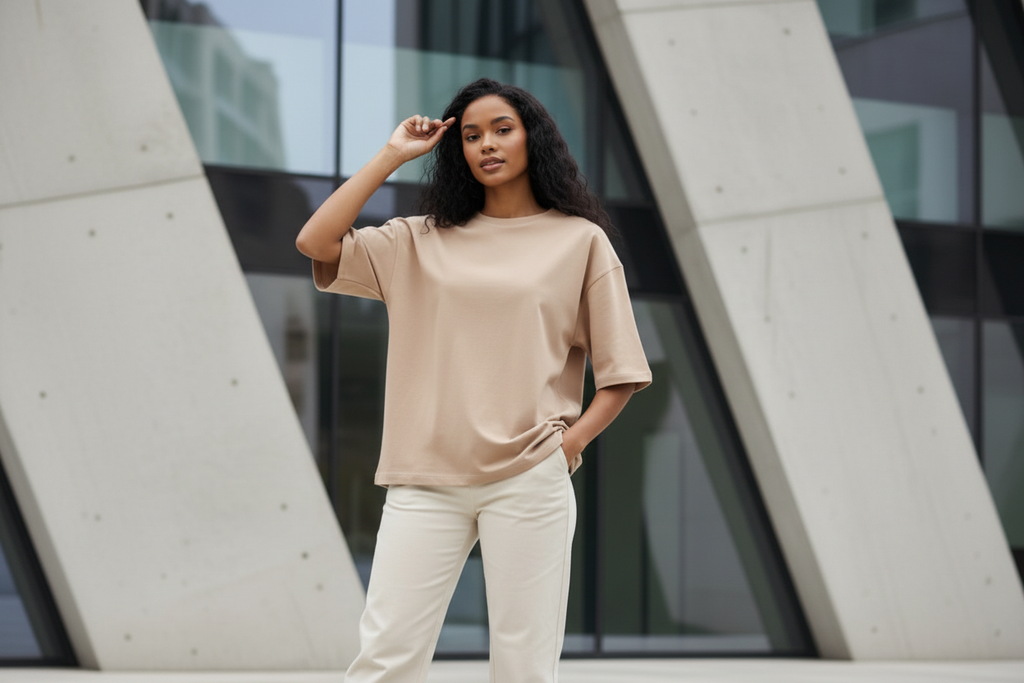 Beige oversized t-shirt