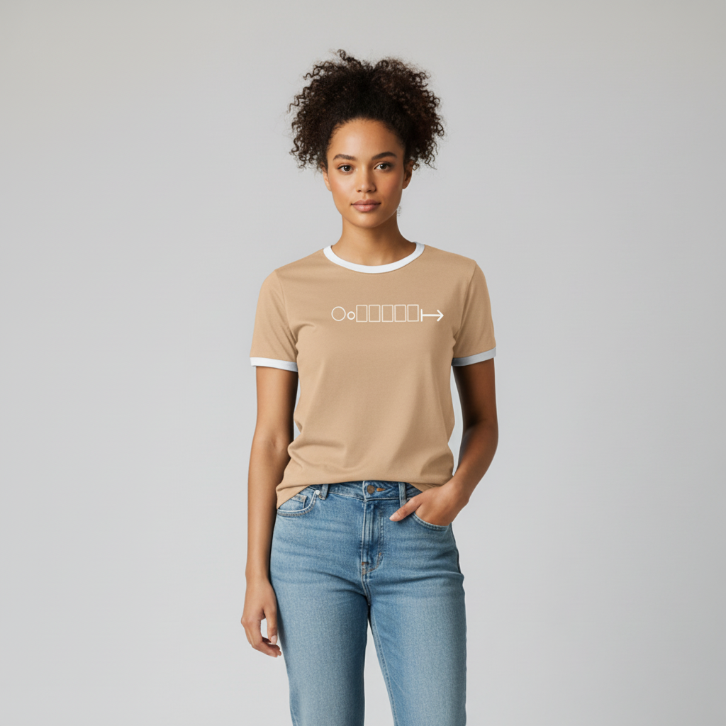 Beige Ringer T-Shirt