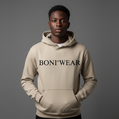Beige Serif Hoodie