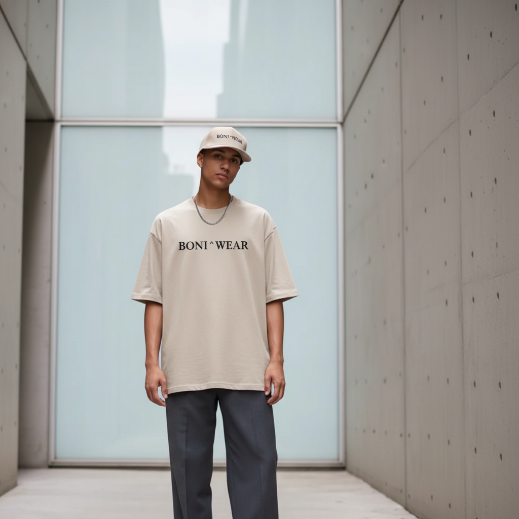 Beige snapback and t-shirt