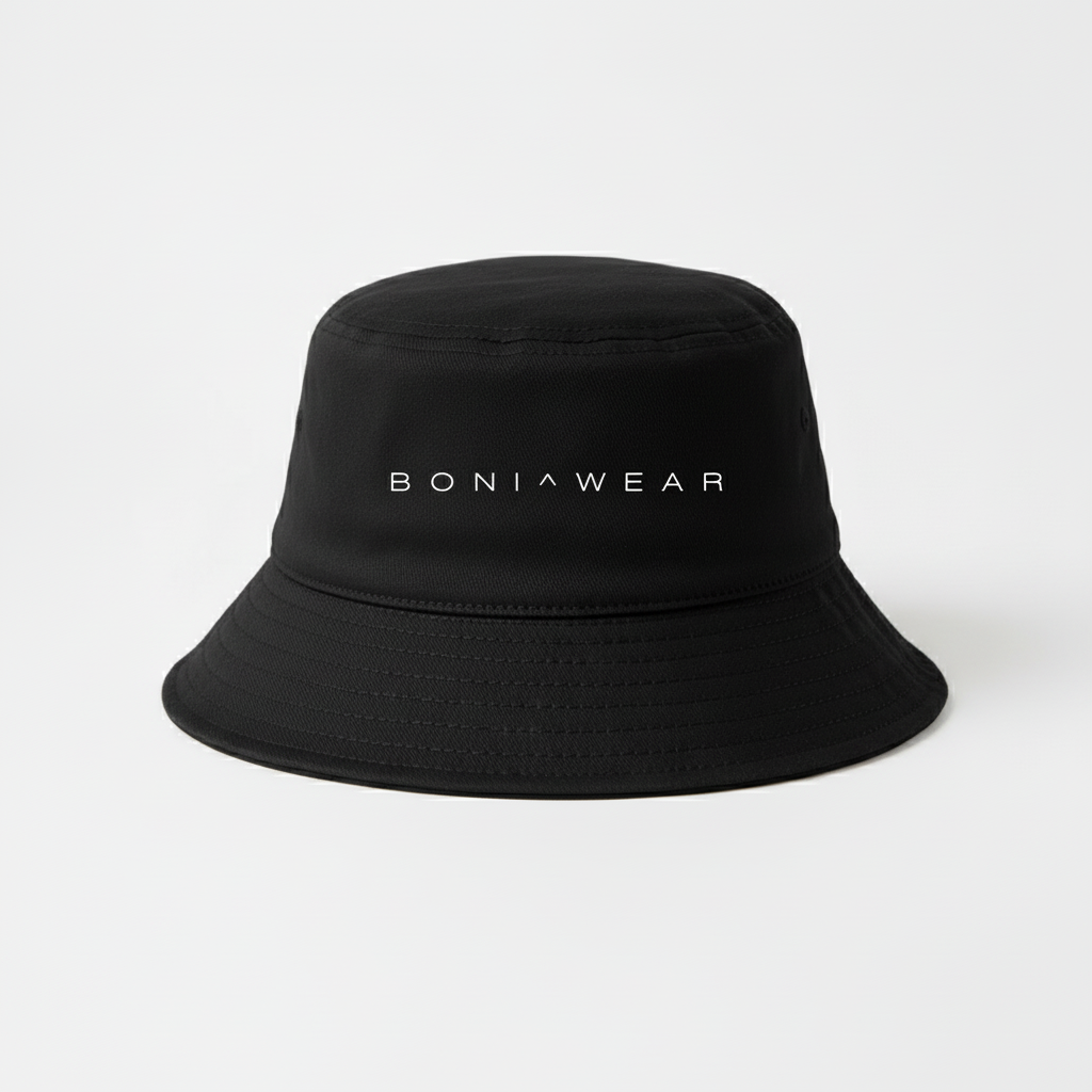 Black bucket hat without trim
