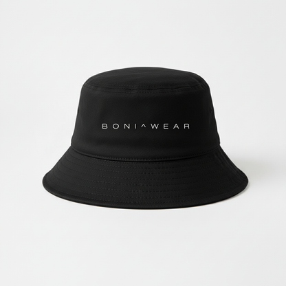 Black bucket hat without trim