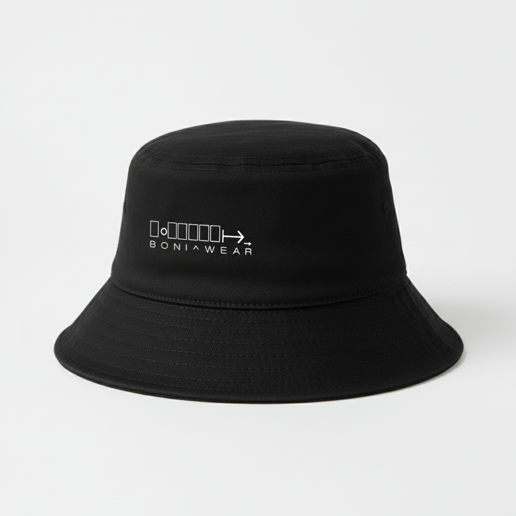 Black bucket hat