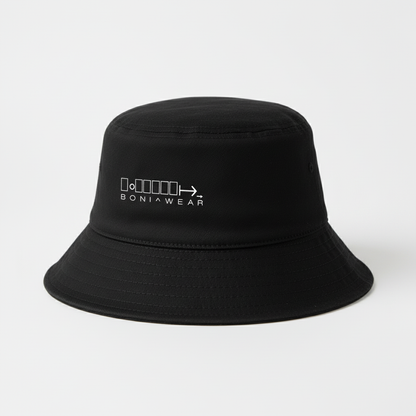 Black bucket hat