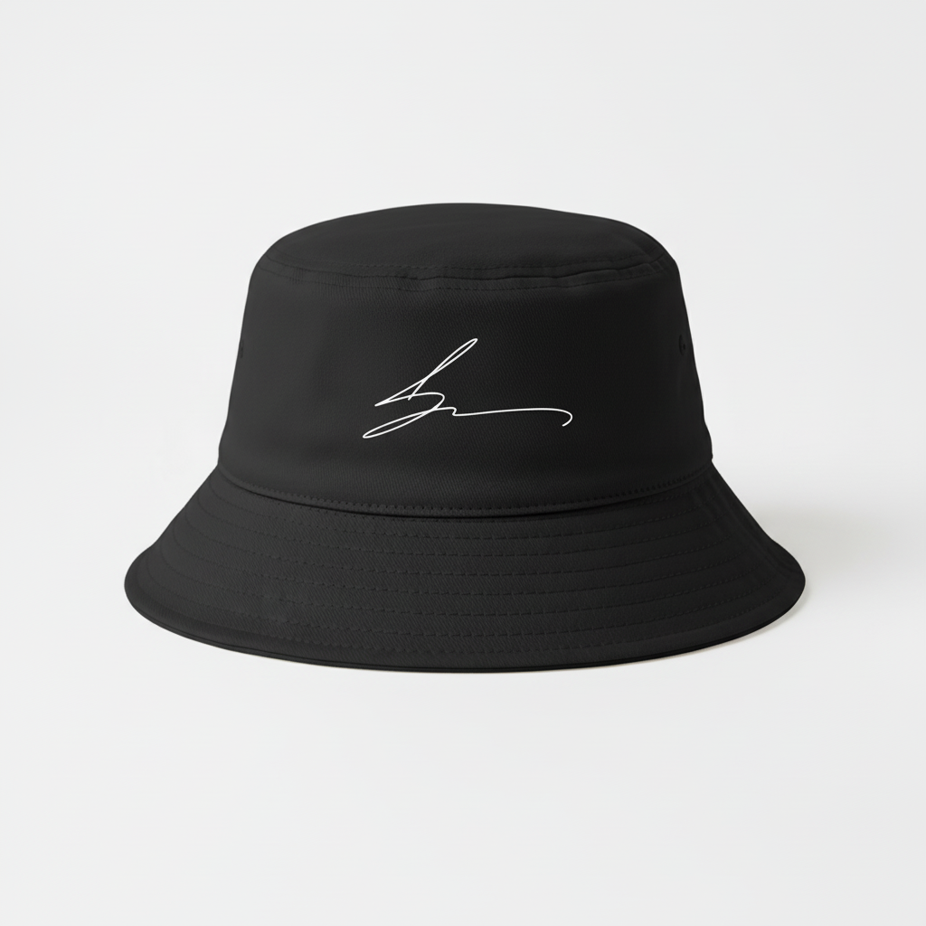 Black bucket hat