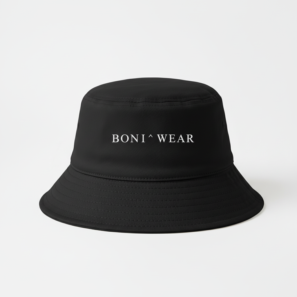 Black bucket hat