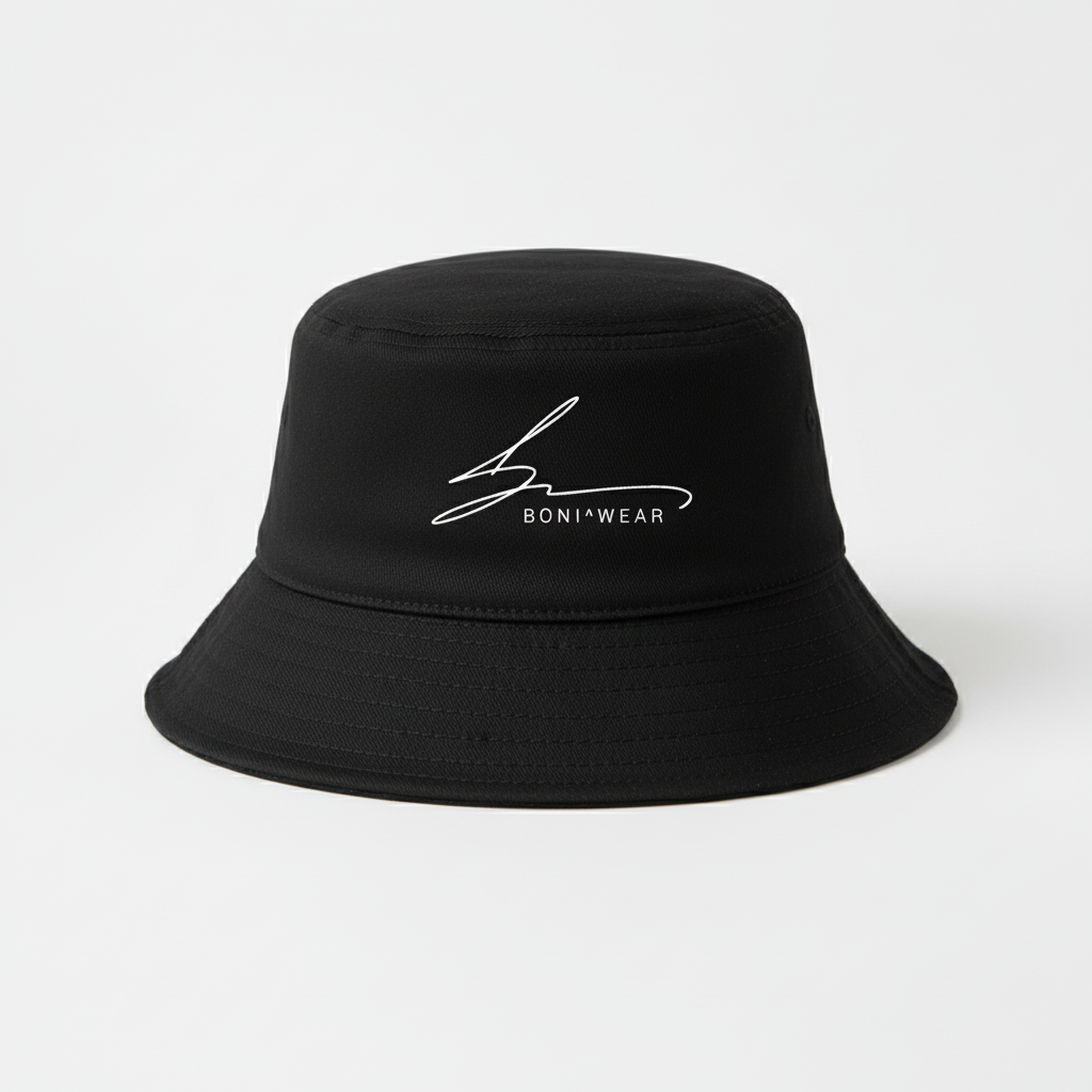 Black bucket hat