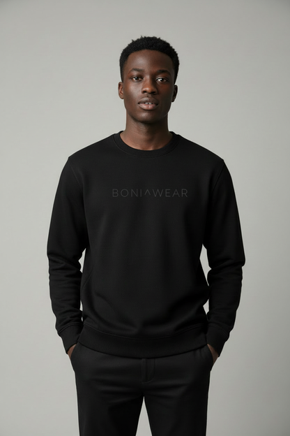 Black crewneck with Boniwear logo