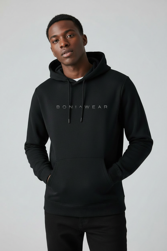 Black hoodie with Boniwear logo