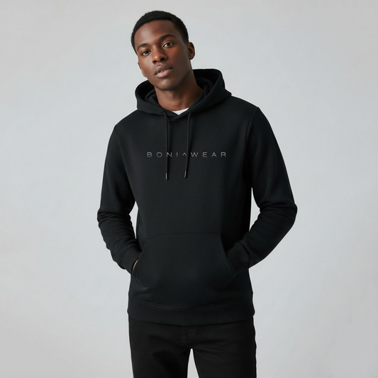 Black hoodie with Boniwear logo