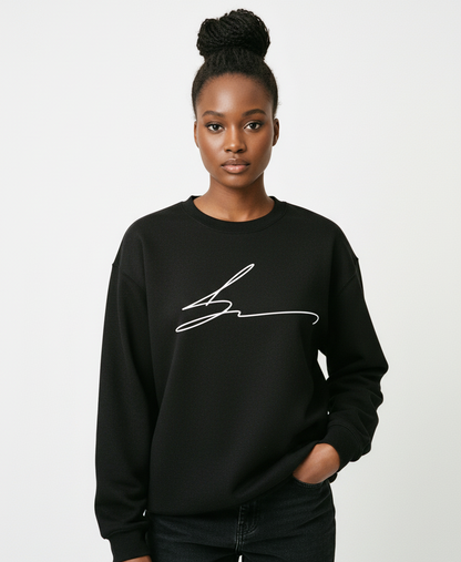 Black sweatshirt with signature logo