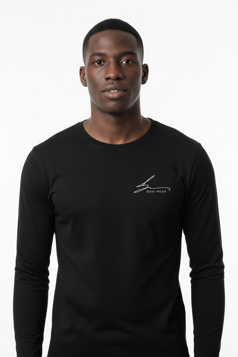 Boniwear black long sleeve with white logo