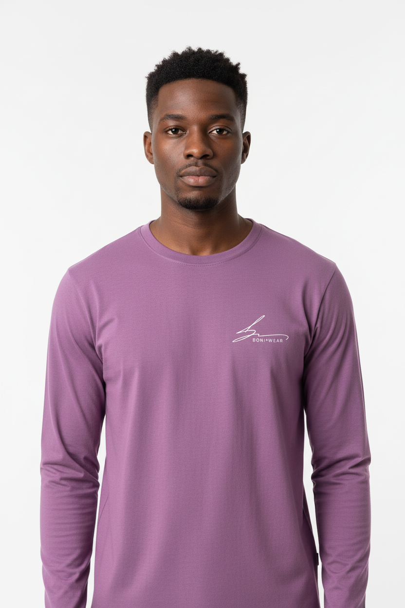 Boniwear medium purple long sleeve with white logo