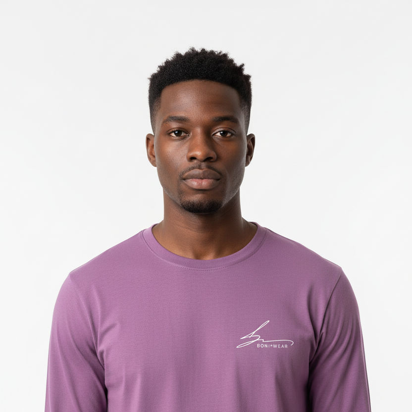 Boniwear medium purple long sleeve with white logo