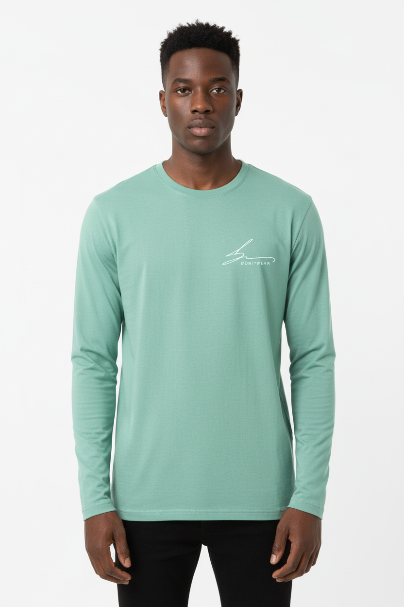 Boniwear mint green long sleeve with white logo