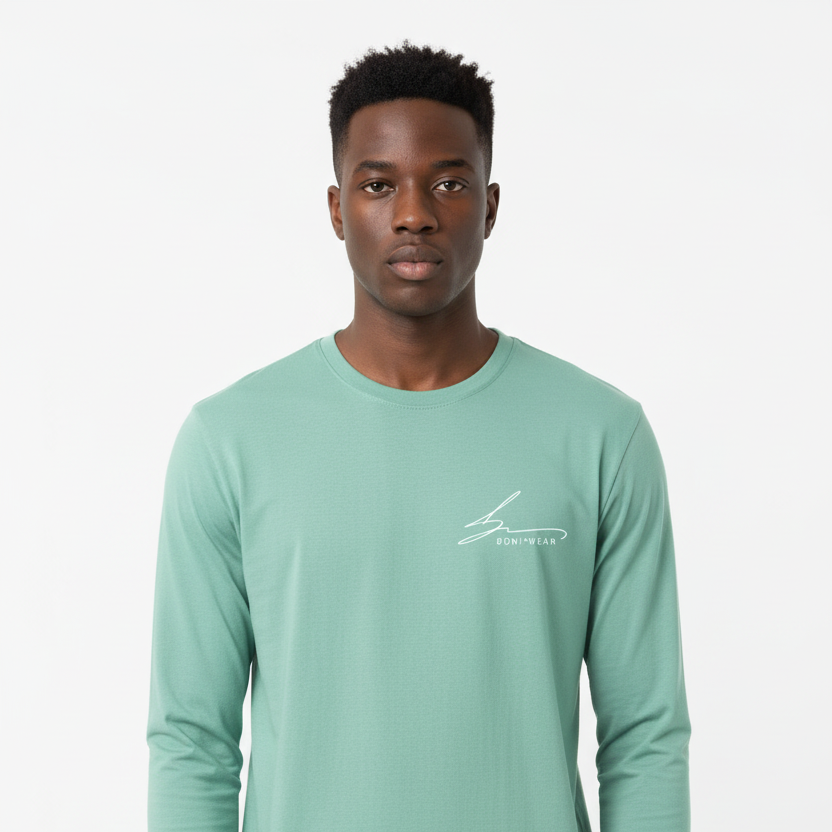 Boniwear mint green long sleeve with white logo