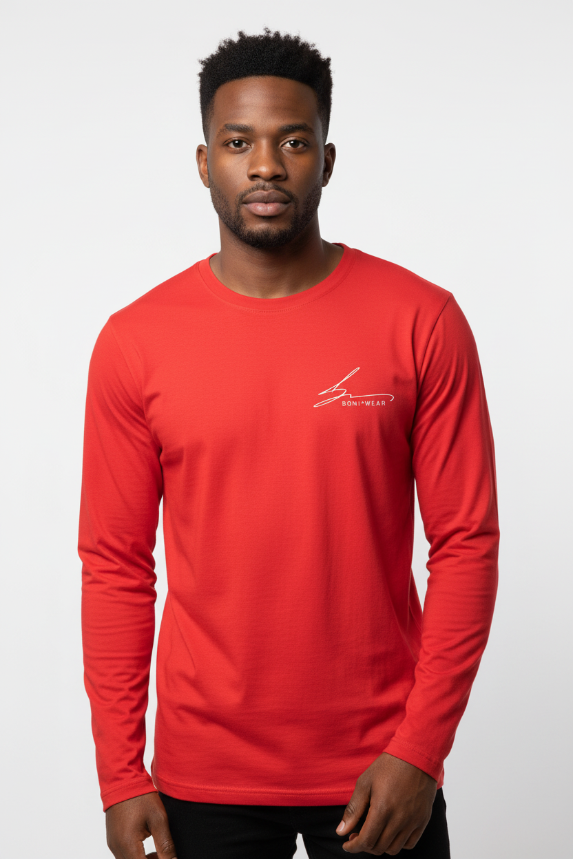 Boniwear red long sleeve with white logo