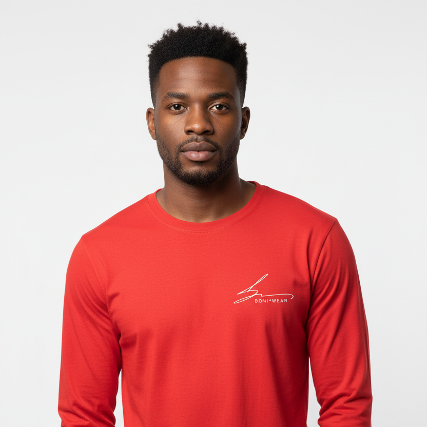 Boniwear red long sleeve with white logo