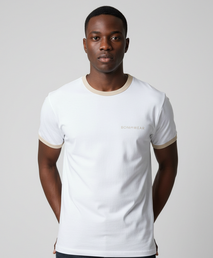 Boniwear ringer t-shirt with beige trim