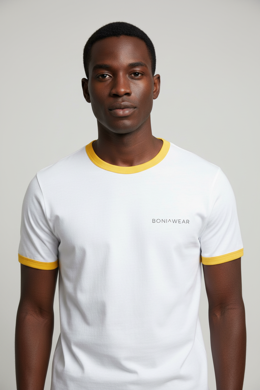 Boniwear ringer t-shirt with yellow trim