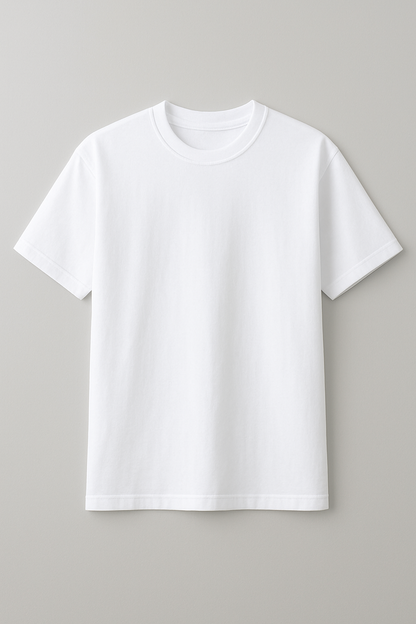 White t-shirt on a gray background
