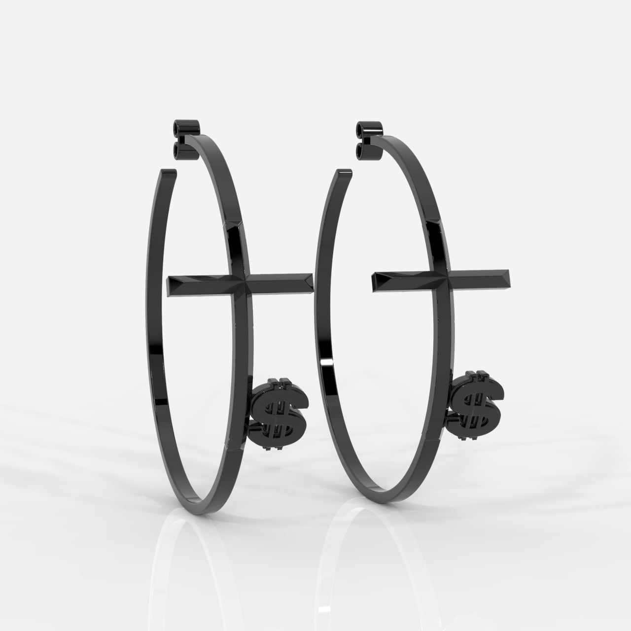 Women's Faith Cross Circle Earrings