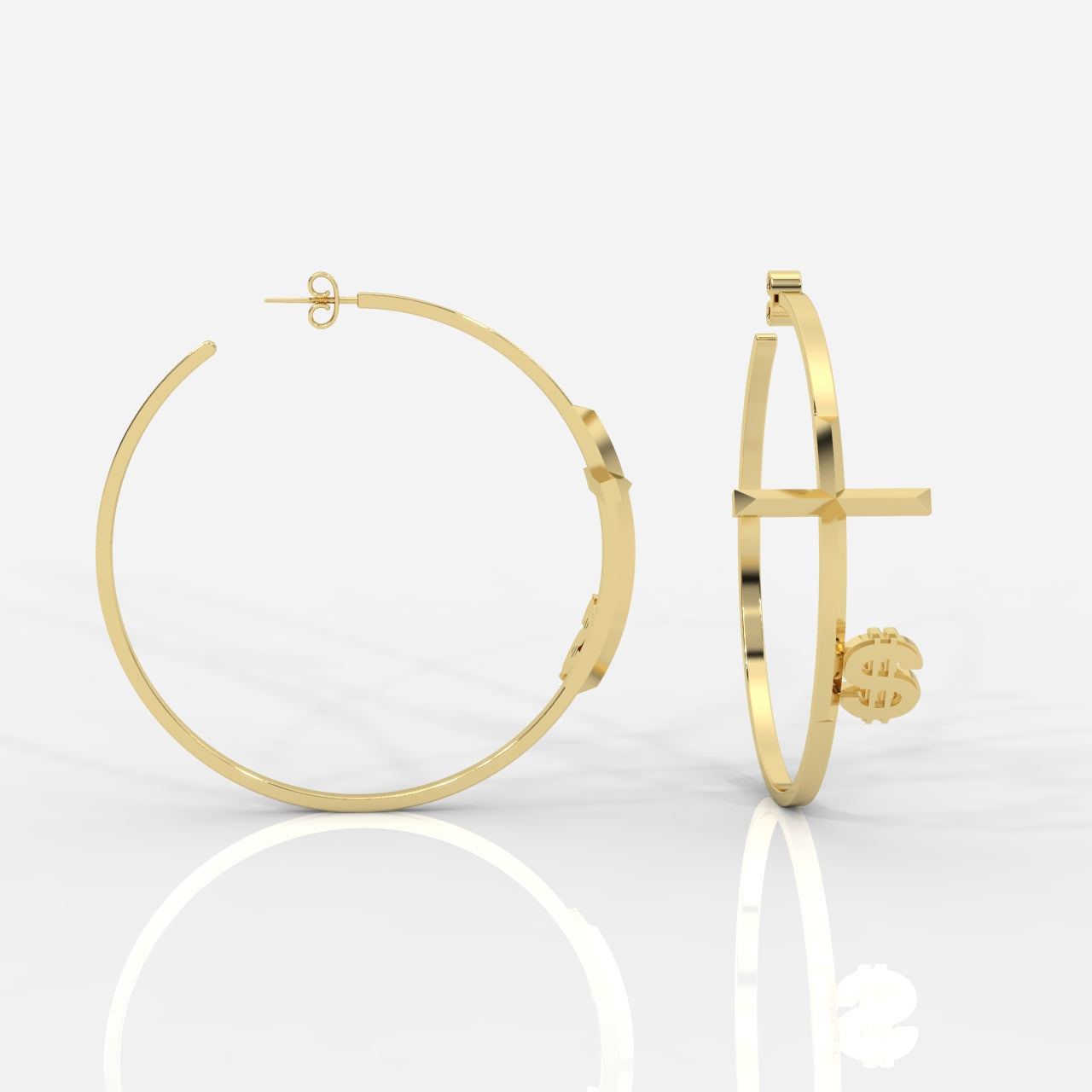 Women's Faith Cross Circle Earrings