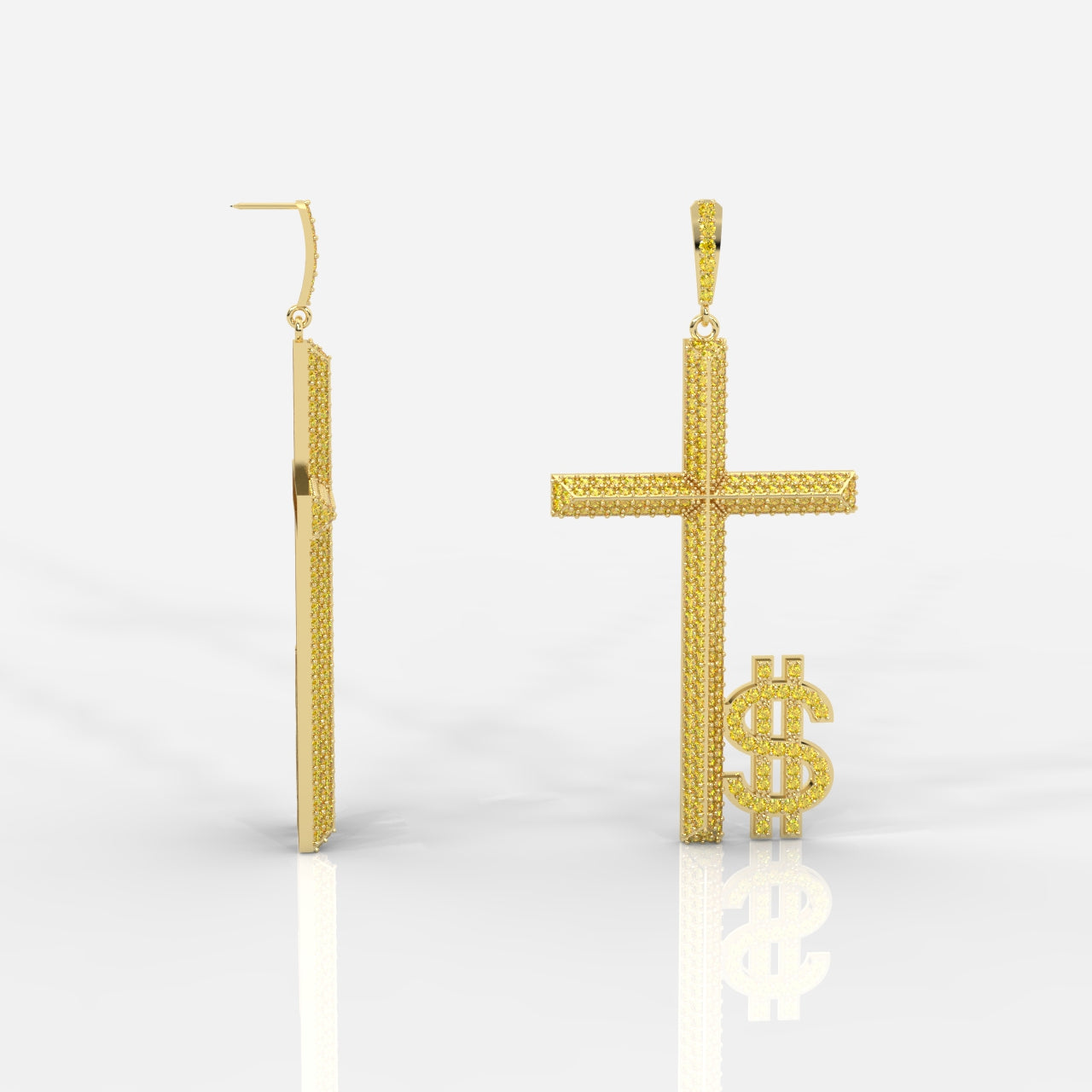 Large hanging earrings