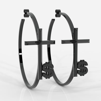 Women's Faith Cross Hoop Earrings