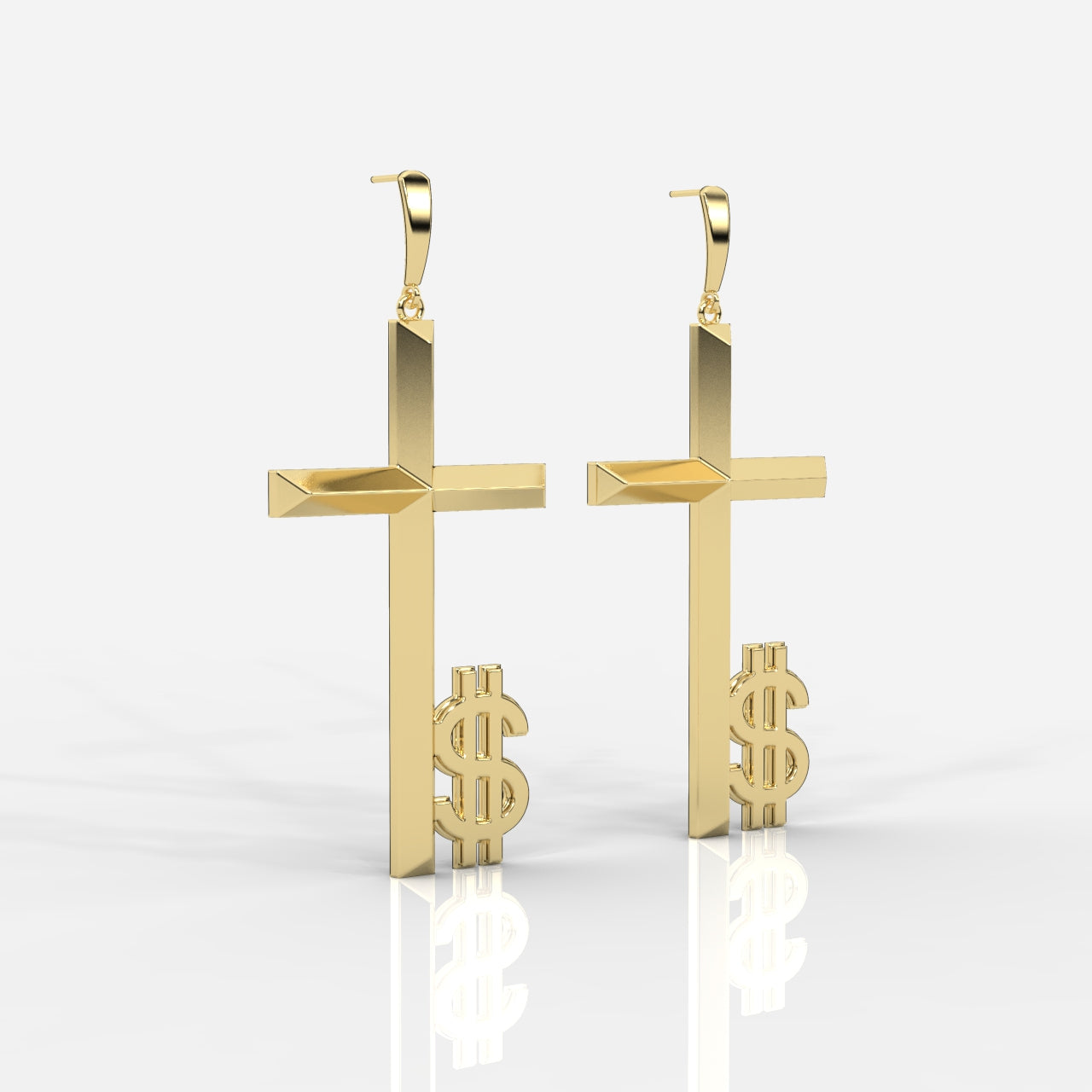 Large hanging earrings