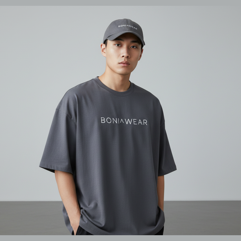 Gray bulky fit crew neck set