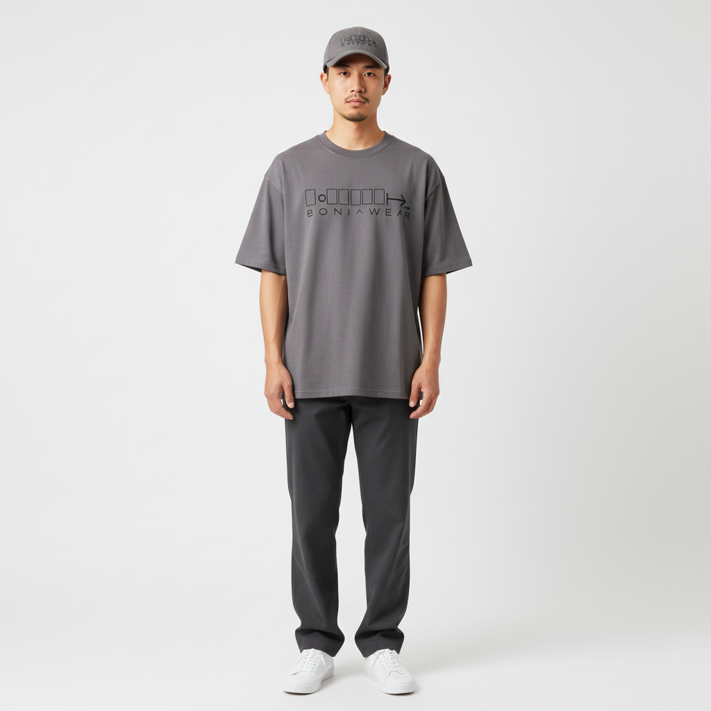 Gray bulky fit crew neck set