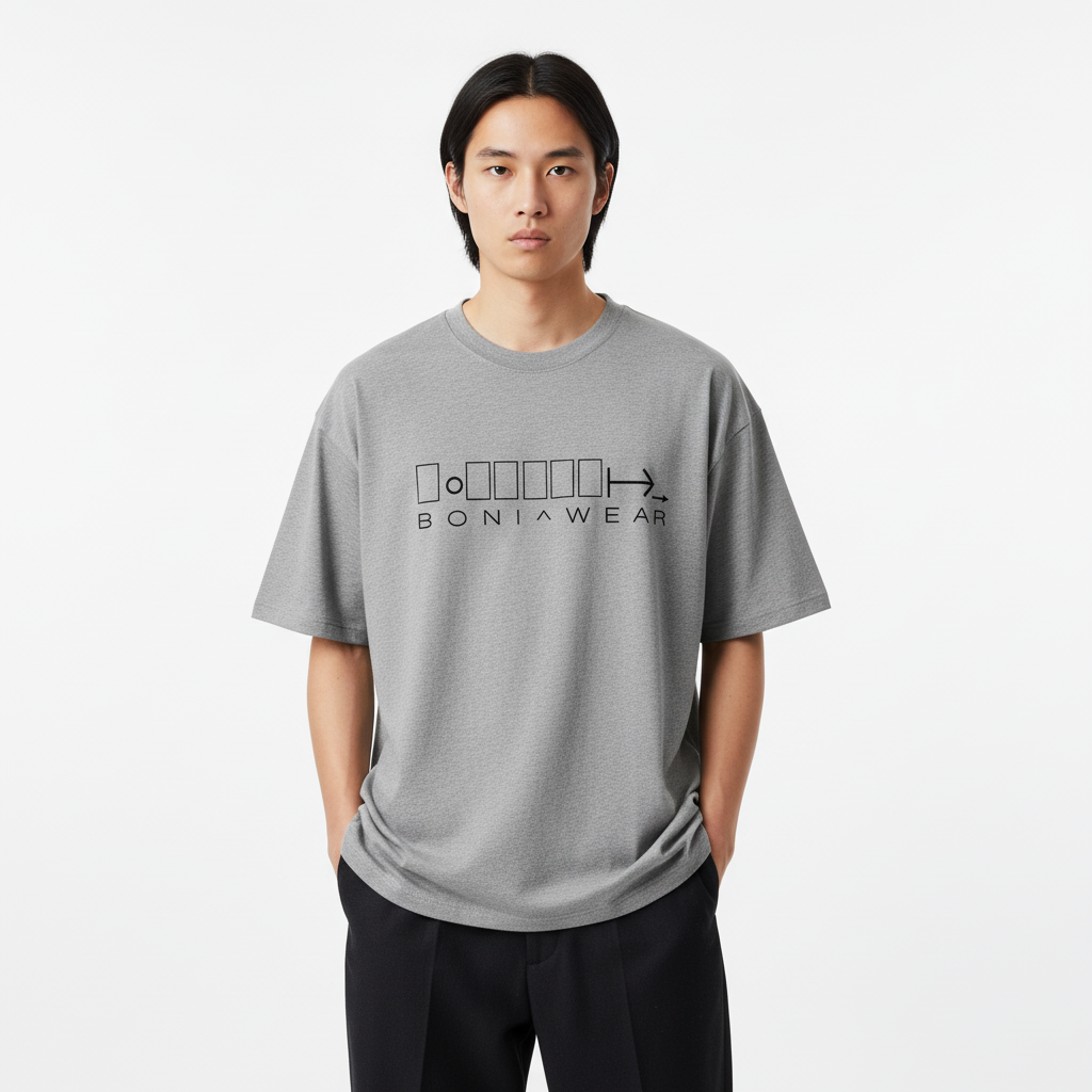 Gray bulky fit crew neck t-shirt