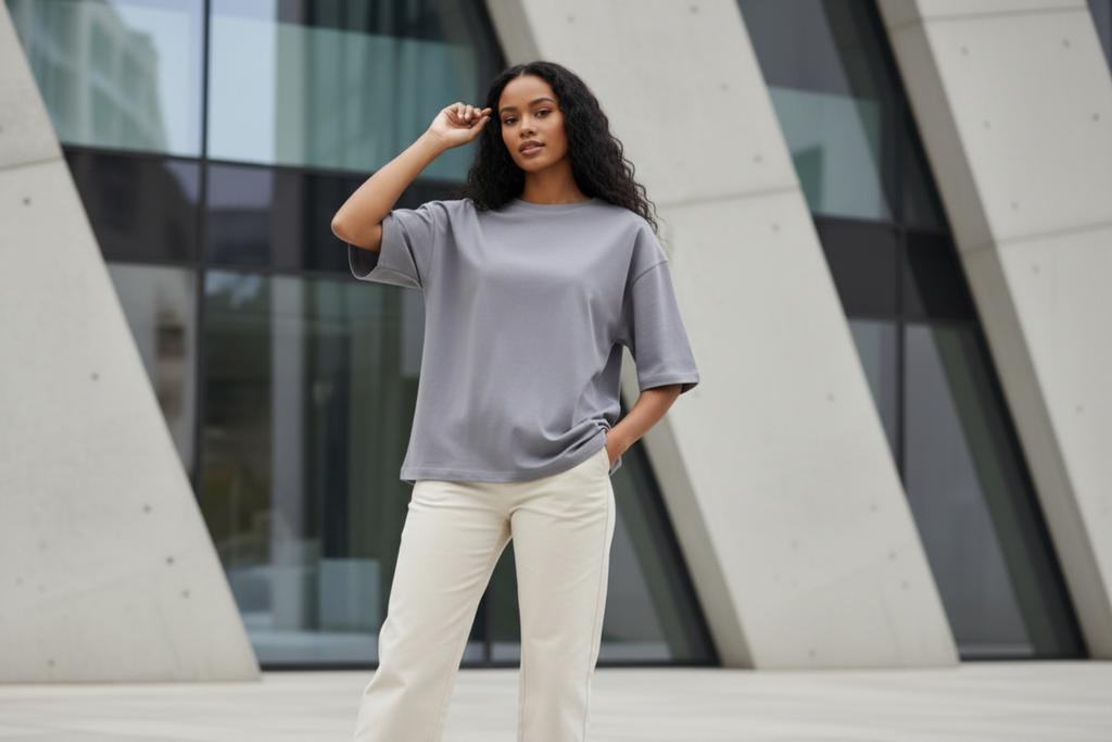 Gray oversized t-shirt