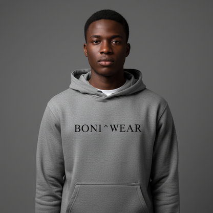 Gray Serif Hoodie