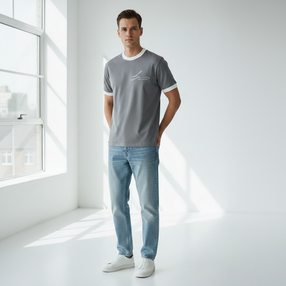 Gray with white trim and white logo