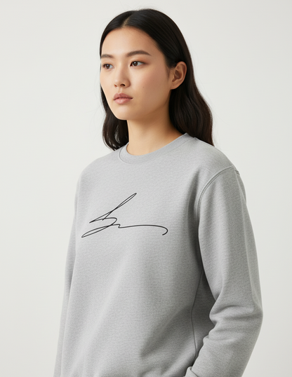 Grey sweatshirt with signature logo