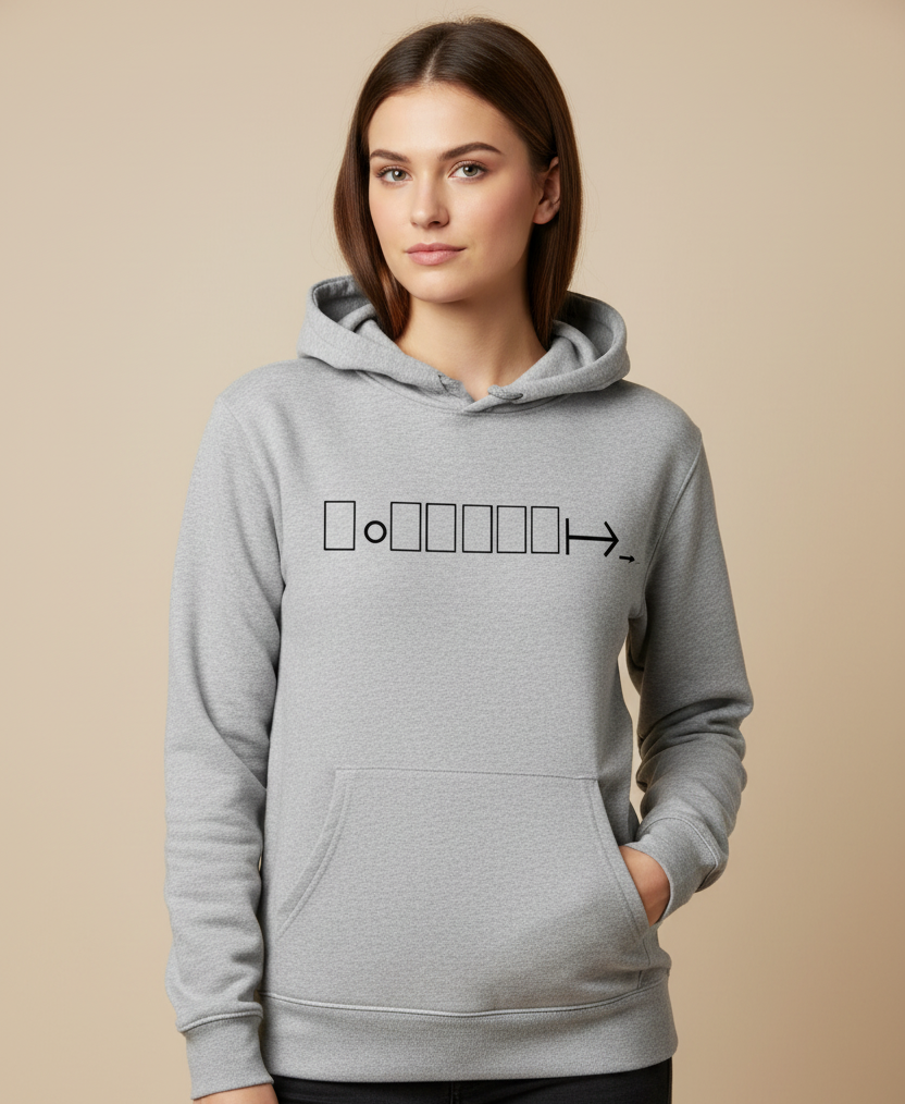 Hoodie with geometric logo