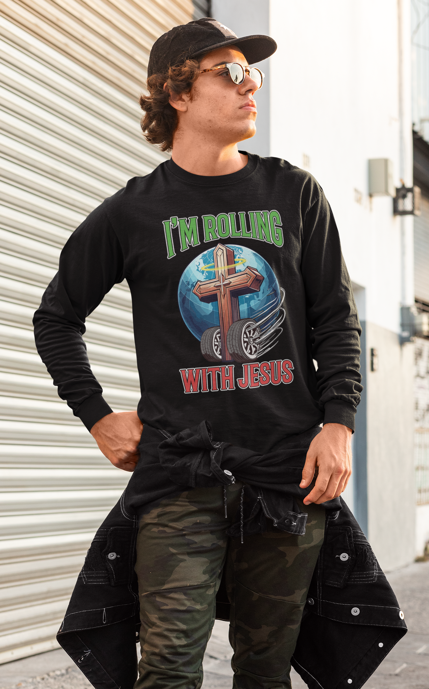Rolling with Jesus Longsleeve T-Shirt