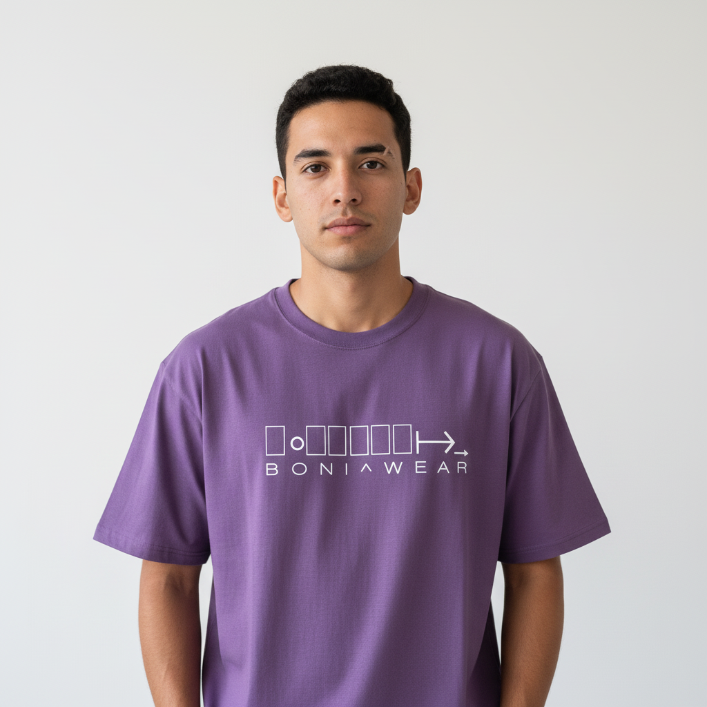 Medium purple bulky fit crew neck t-shirt