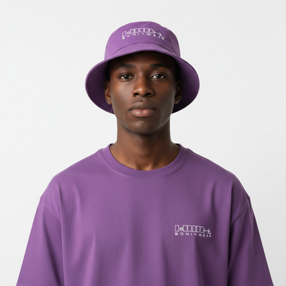 Medium purple bulky fit set with bucket hat
