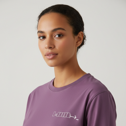 Medium purple long sleeve tee with geometric logo